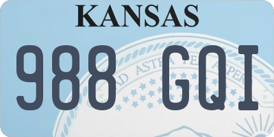 KS license plate 988GQI