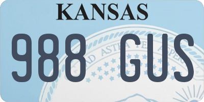 KS license plate 988GUS