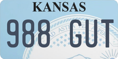 KS license plate 988GUT