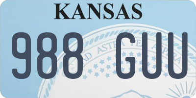 KS license plate 988GUU