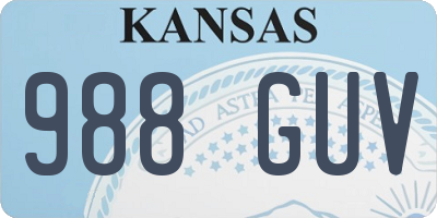 KS license plate 988GUV