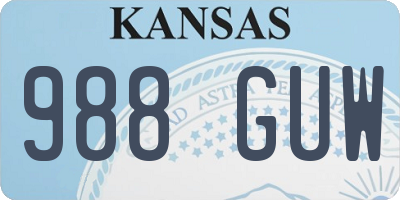 KS license plate 988GUW