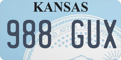 KS license plate 988GUX