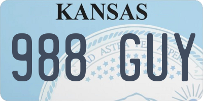 KS license plate 988GUY