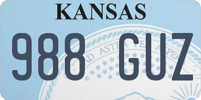 KS license plate 988GUZ