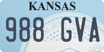 KS license plate 988GVA