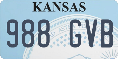 KS license plate 988GVB