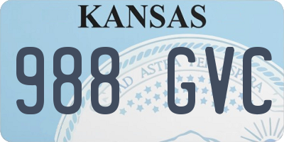 KS license plate 988GVC