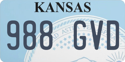 KS license plate 988GVD