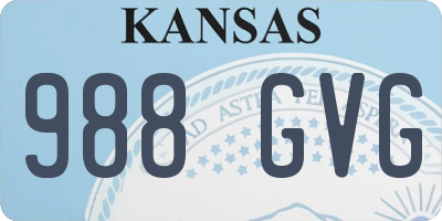 KS license plate 988GVG