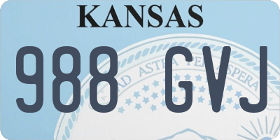 KS license plate 988GVJ