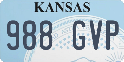 KS license plate 988GVP