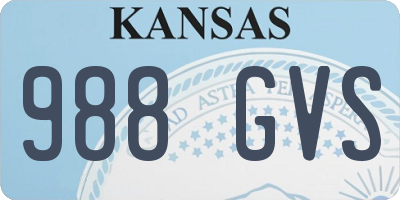 KS license plate 988GVS