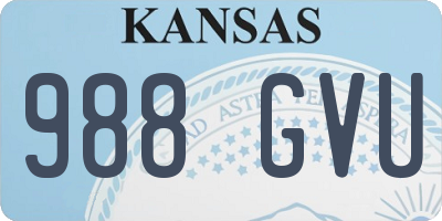 KS license plate 988GVU
