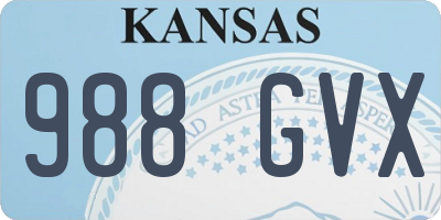 KS license plate 988GVX