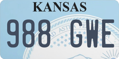 KS license plate 988GWE