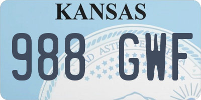 KS license plate 988GWF