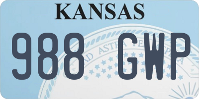 KS license plate 988GWP