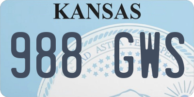 KS license plate 988GWS