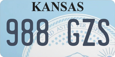 KS license plate 988GZS
