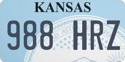 KS license plate 988HRZ