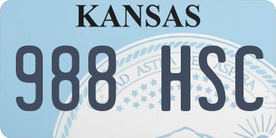 KS license plate 988HSC