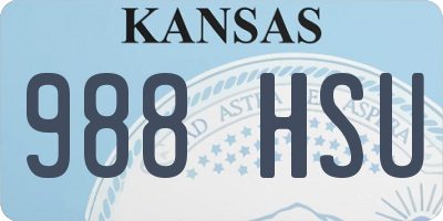 KS license plate 988HSU