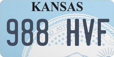 KS license plate 988HVF