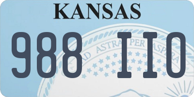 KS license plate 988IIO