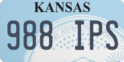 KS license plate 988IPS