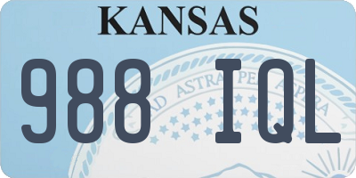 KS license plate 988IQL