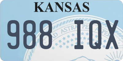 KS license plate 988IQX