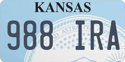 KS license plate 988IRA