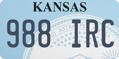 KS license plate 988IRC