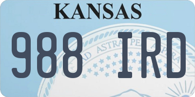 KS license plate 988IRD
