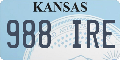 KS license plate 988IRE
