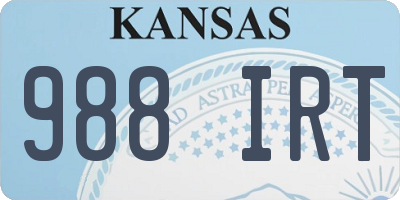 KS license plate 988IRT