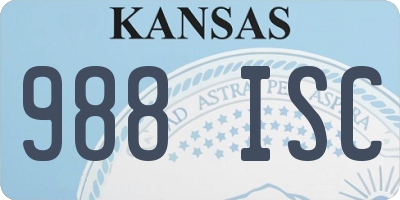 KS license plate 988ISC
