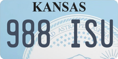 KS license plate 988ISU