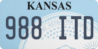 KS license plate 988ITD