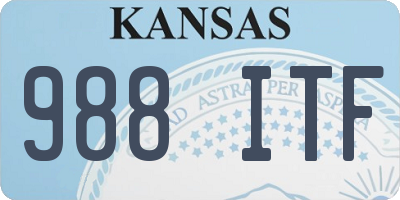 KS license plate 988ITF