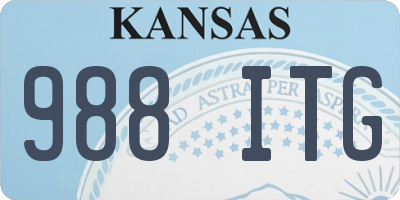 KS license plate 988ITG