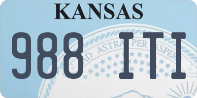 KS license plate 988ITI
