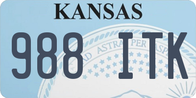 KS license plate 988ITK