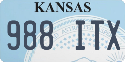 KS license plate 988ITX