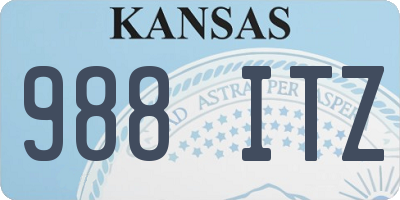 KS license plate 988ITZ