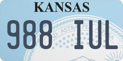 KS license plate 988IUL