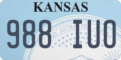 KS license plate 988IUO
