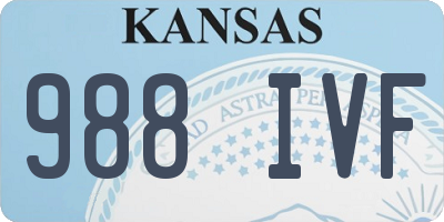KS license plate 988IVF