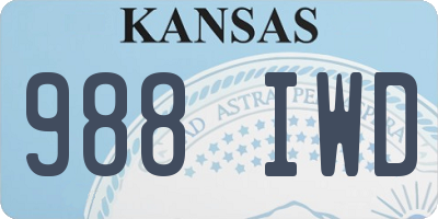 KS license plate 988IWD